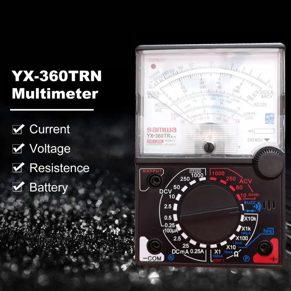 YX-360 мультиметр 1000 В Аналоговый тестер True RMS Multimetro AC DC NCV умный Ом Емкость Гц