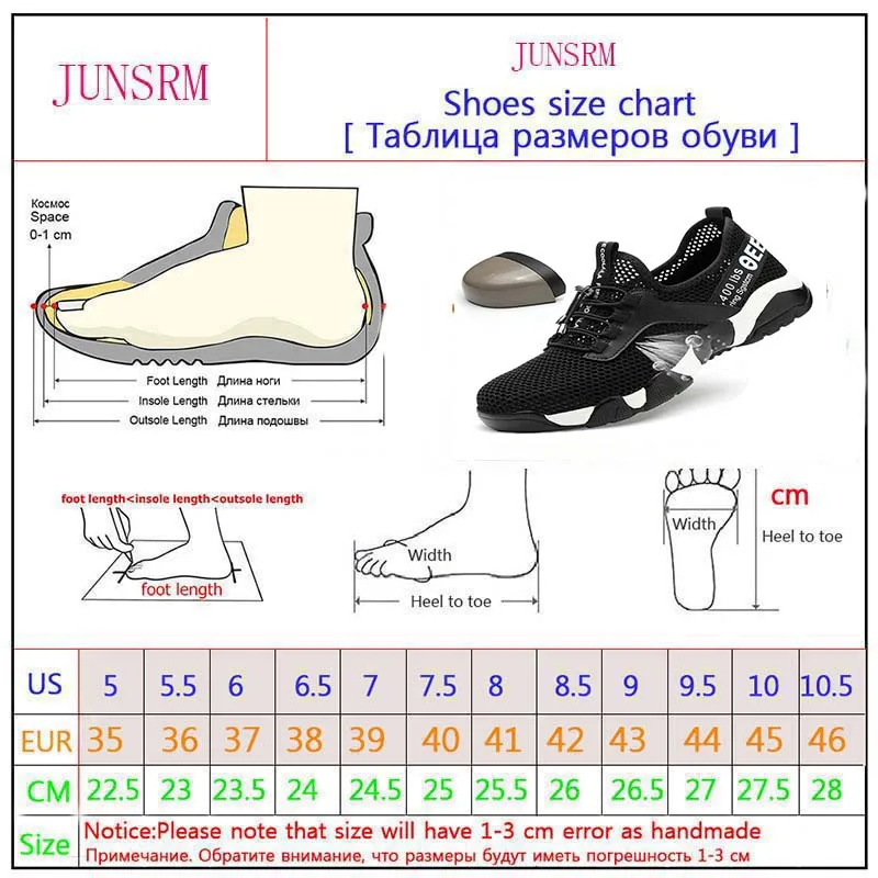 

Men Steel Nose Safety Work Shoes grid Lightweight Breathable Reflective Sneaker Prevent piercing Protective boots 2021 New