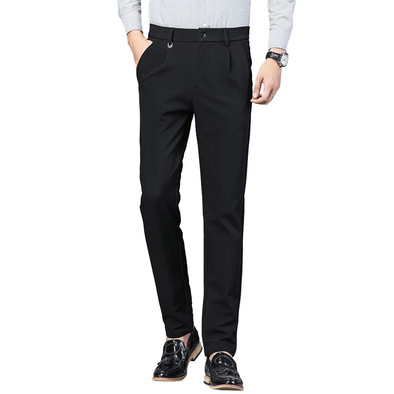 

Brand Men's Casual Pants 2021 Spring and Autumn New Style Business Fashion Thin Section Solid Color Suit Trousers Male