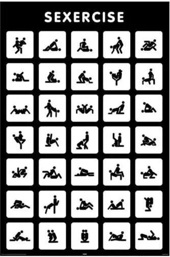 Sexercise сексуальных позиций Колледж забавные шелк постер декоративная стена