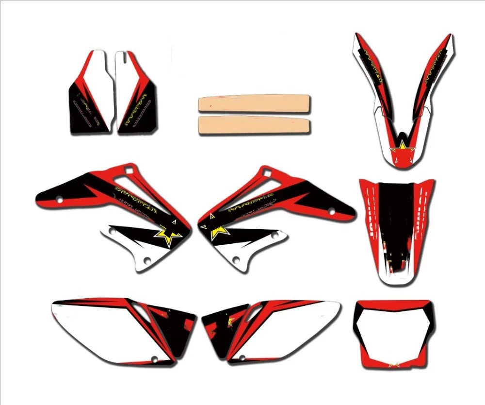 Новый стиль команда звезды графика и фоны наклейки Наборы для Honda CRF450R CRF450 2002 2003 2004