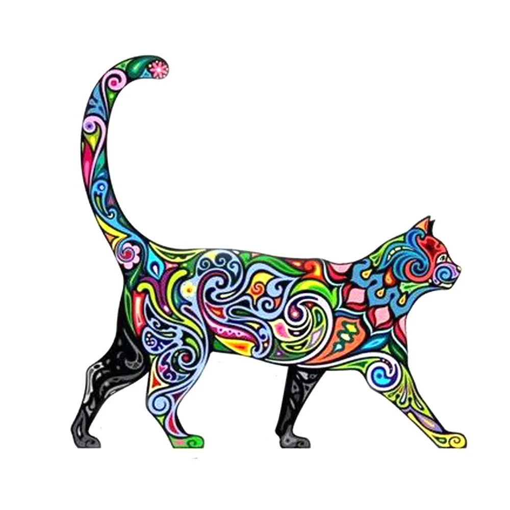 

Забавная Автомобильная наклейка на бампер красочная кошка котенок счастливая Прогулка 94 мм виниловая наклейка аппликация декоративная ин...