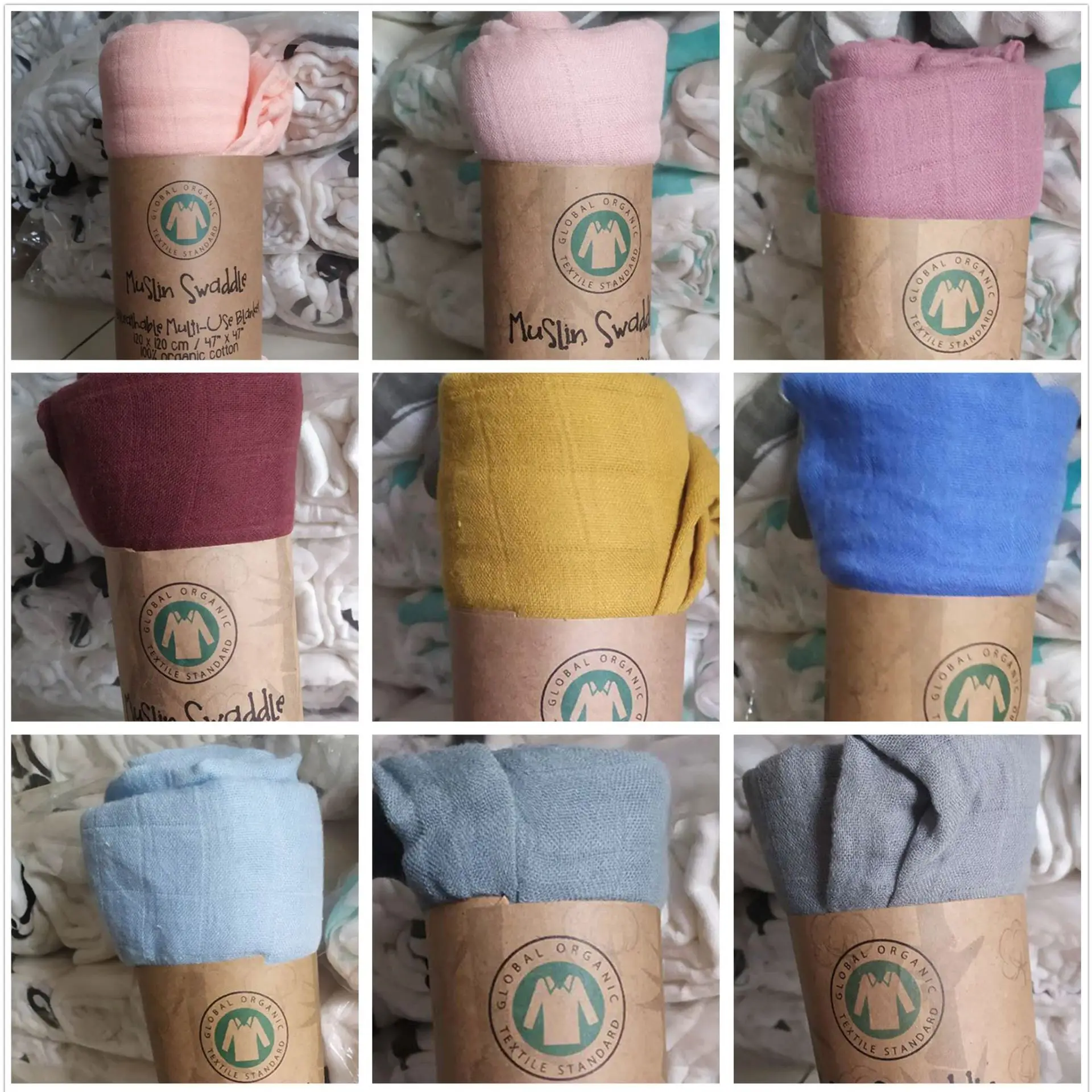 Муслиновое мягкое одеяло для новорожденных 70% детское бамбуковое 120*120 см