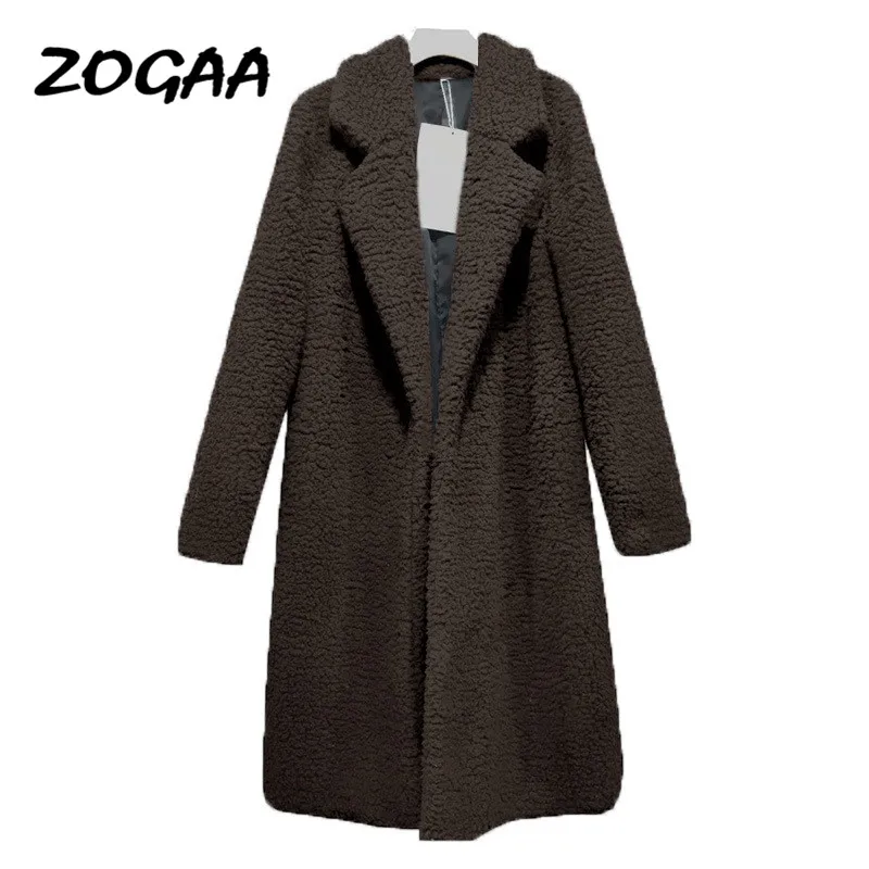 Женский длинный кашемировый кардиган ZOGAA зимний Кардиган с лацканами удобное