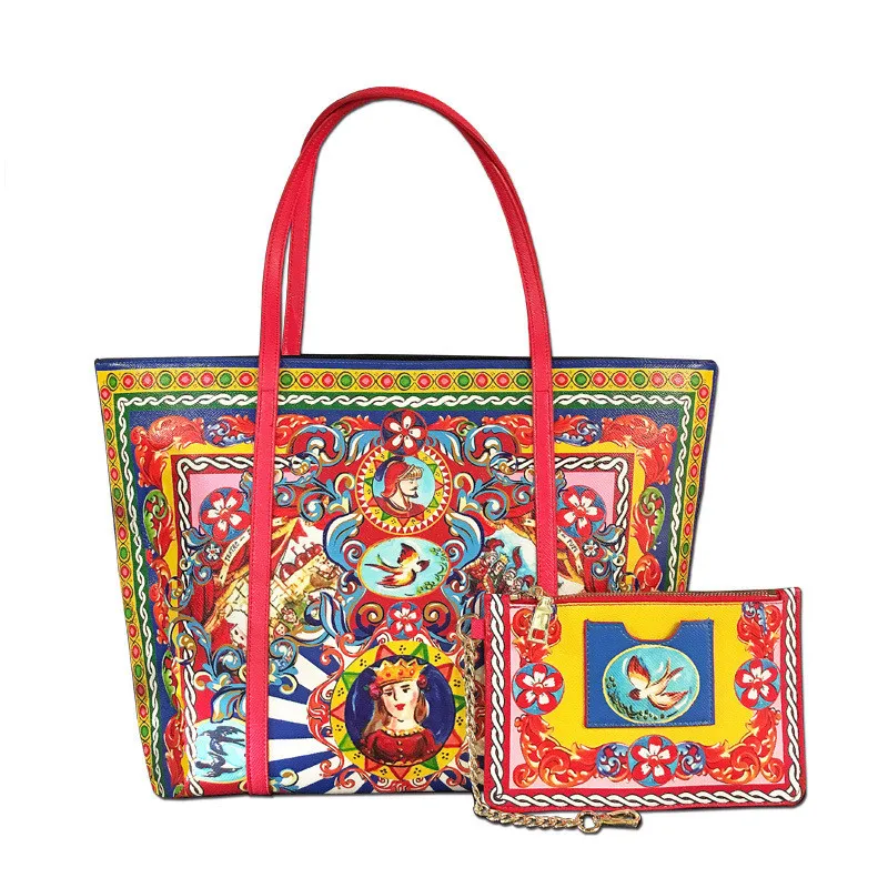 

Знаменитые дизайнерские сумки с цветочным принтом, женская кожаная повседневная сумка-тоут для покупок, женская сумка-мессенджер на плечо, ...