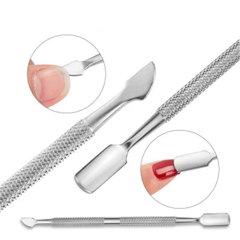 1/2 шт. инструменты для дизайна ногтей толкатель кутикулы из нержавеющей стали с