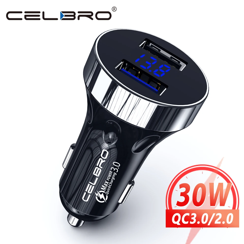 Автомобильное зарядное устройство Usb со светодиодным дисплеем автомобильное с