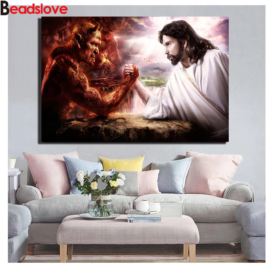 Алмазная вышивка с изображением Иисуса Христа охотника мозаика распродажа