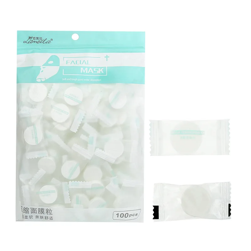 Нетканая ткань сжатая маска для лица домашняя увлажняющая Конфета индивидуально