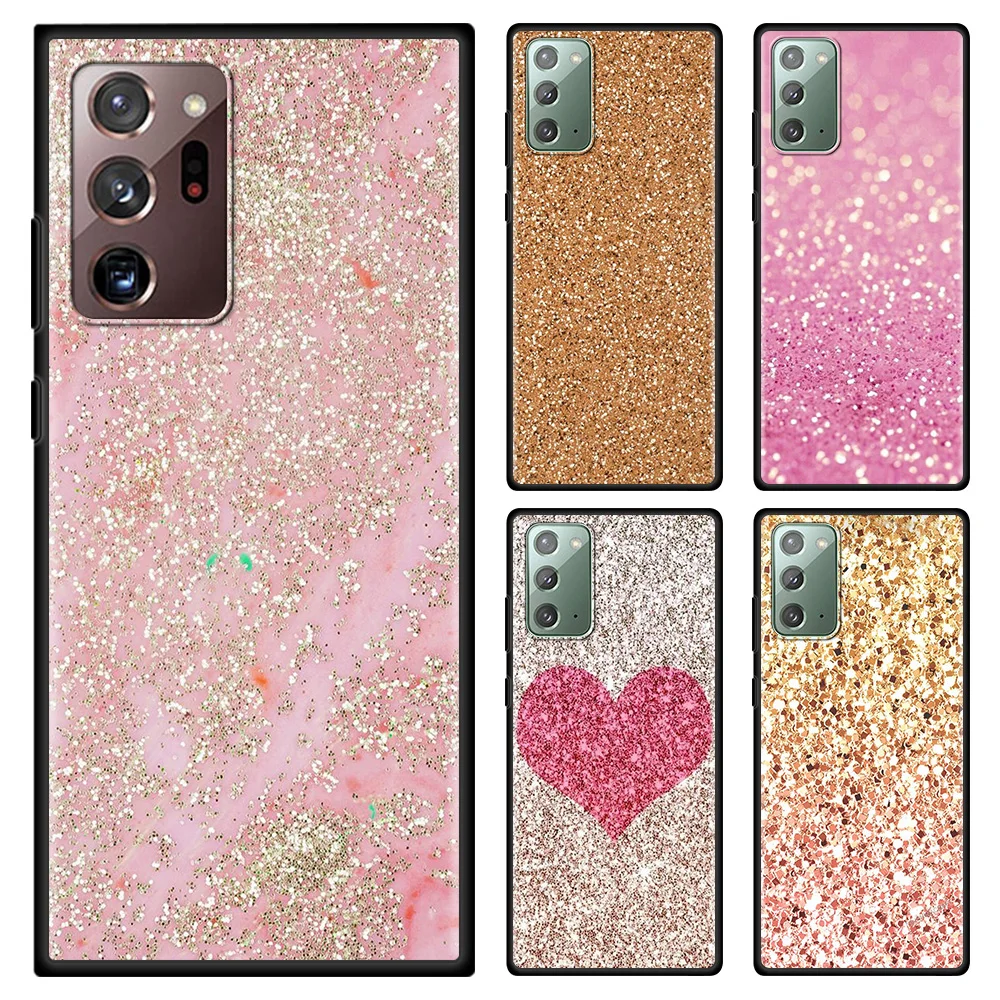 

Phone Case For Samsung Galaxy Note 20 Ultra 10 Plus Lite 8 9 Black Soft TPU Silicone Bumper Cover Shining Flash Pattern