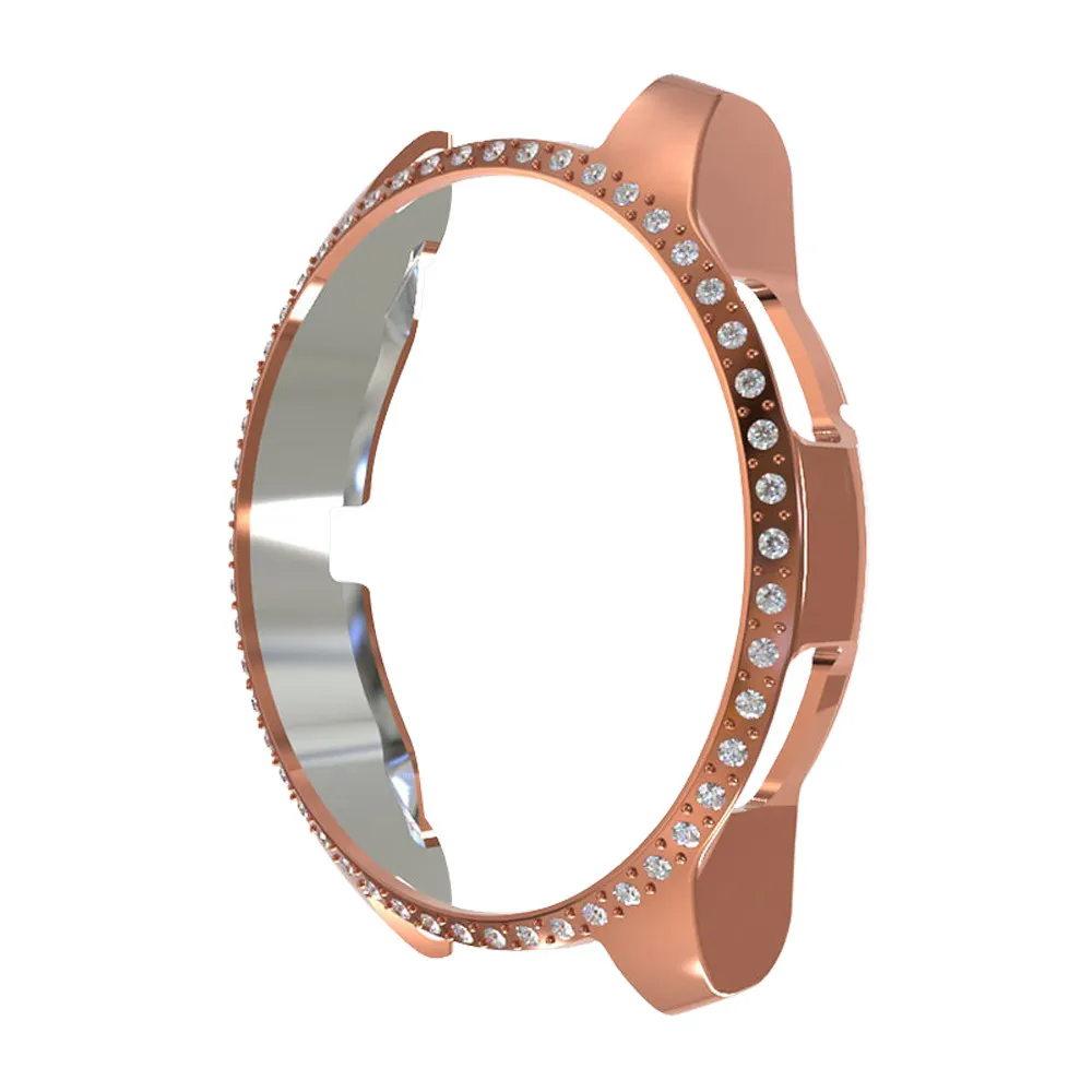 Rose gold Женский чехол для часов samsung Galaxy Watch 42 мм/46 мм/активная Защитная крышка Алмазный Блестящий бампер для gear S3 рамка аксессуары - Цвет: Rose gold