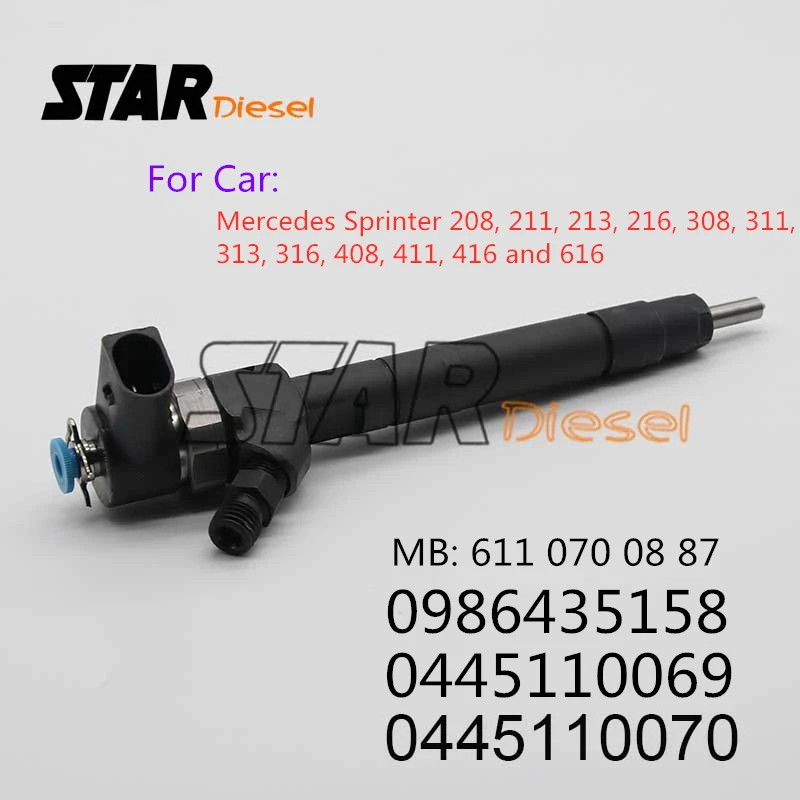

STAR diesel Common Rail Fuel Injector 0445110070 0445110069 0986435158 MB: 6110700887 Auto Parts For Mercede Sprinter