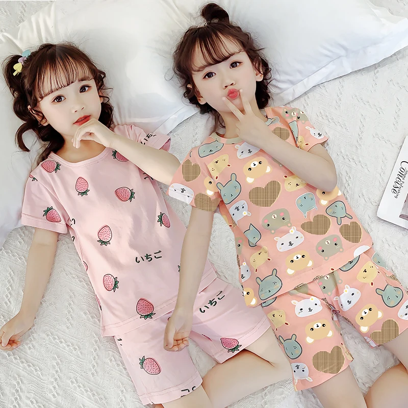 

Kids Pajamas Summer Teenage Girls Pijamas Children's Clothing Sleepwear Cotton Pyjamas Sets For Baby Boy Clothes 4 6 8 12 Years