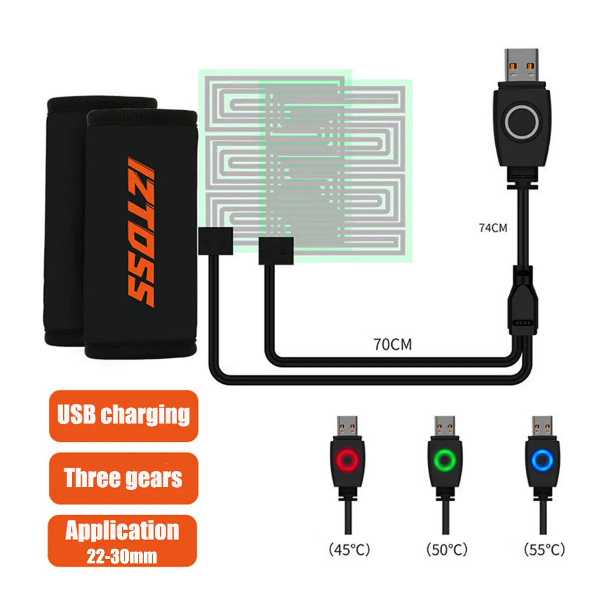 

Мотоциклетные ручки, подогрев USB, нагрев руля, обогреватель, нагреватель, для скутера, зимние аксессуары, съемные ручки для 22-30 мм
