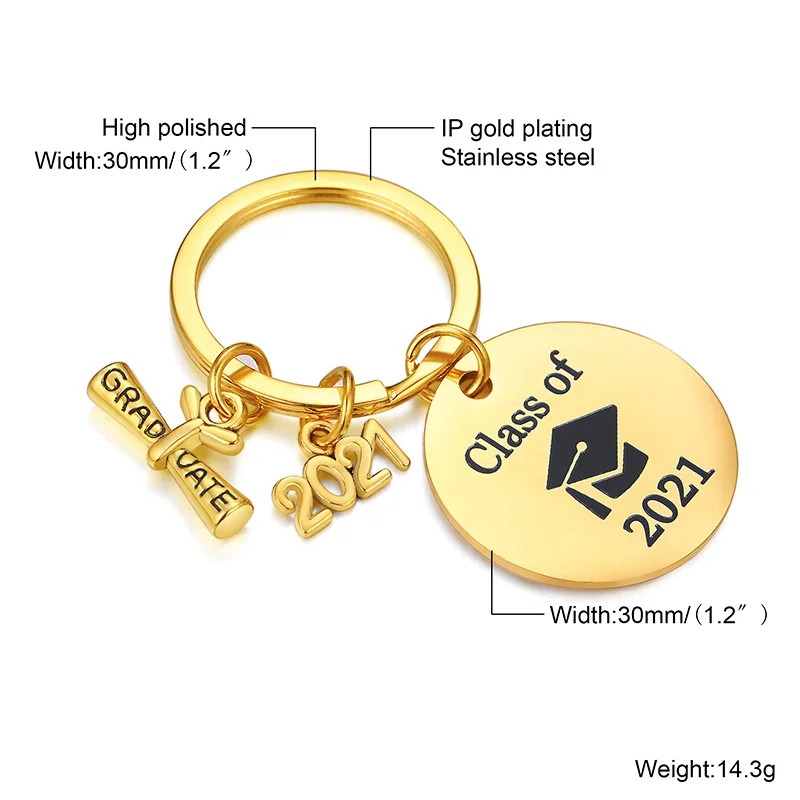 

Vnox Class Of 2021 Graduation Gifts Key Chain Stainless Steel High School College Keepsake Jewelry