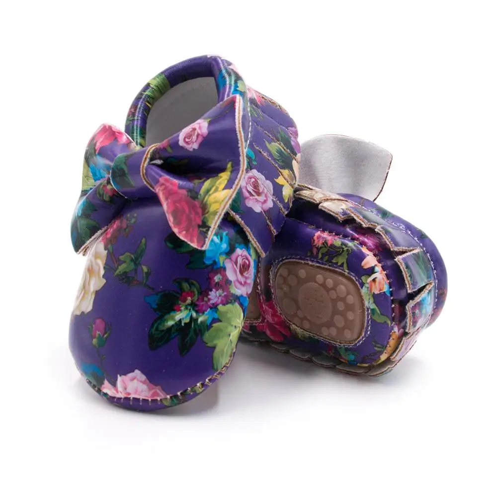 

PU Leather Printing Baby Shoes Fringe Baby Toddlers Moccasins Newborn First Walkers Non-Slip Hard Sole Casual Shoes