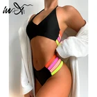 Ажурное бикини In-X 2021, купальник-бандо, Женский сексуальный купальник-стринги, женский купальный костюм в стиле пэчворк, пляжная одежда, бикини, лето