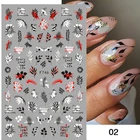 3D наклейка для ногтей с изображением листьев, подсолнухов, дизайнерские наклейки для ногтей Love наклейки на ногти бабочки, самоклеящиеся декоративные слайдеры