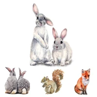 cute animals rabbits fox bird wall sticker childrens kids room home decoration living room bedroom wallpaper removable stickers