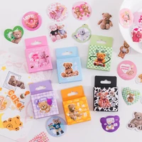 45 pcsbox kawaii cute bear stickers aesthetic cartoon decorative labels diy journal notebook scrapbooking assorted sticker