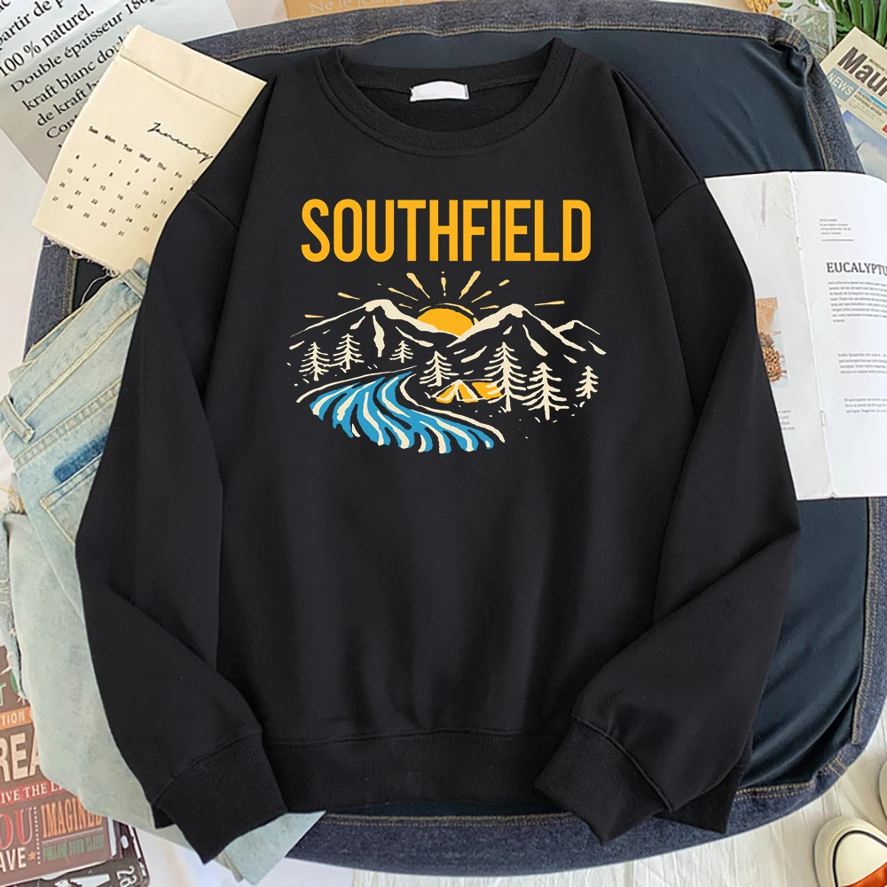 

Southfield Creative Sunset River Print Hooded Thick Fashion Clothes Warm Comfortable Mens Hoodies Oversized Casual Men'S Hoody