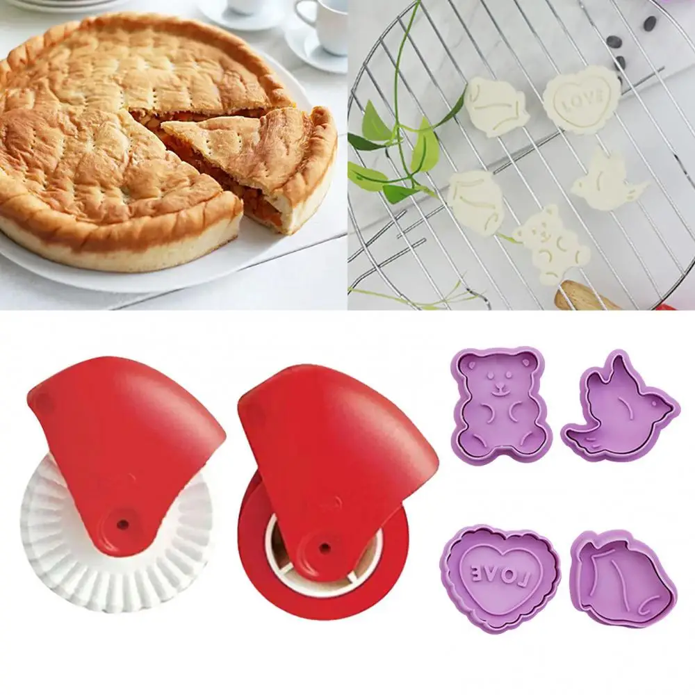 

40% Hot Sales!!! Pizza Pie Lattices Decoration Biscuit Mould with 2Pcs Pastry Wheel Decorators