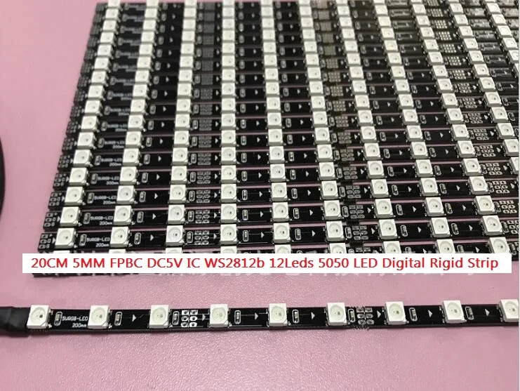 [Seven Neon]DC5V 10W 200*5mm 12led s программируемая IC WS2812B 5050 цифровая цветсветодиодный