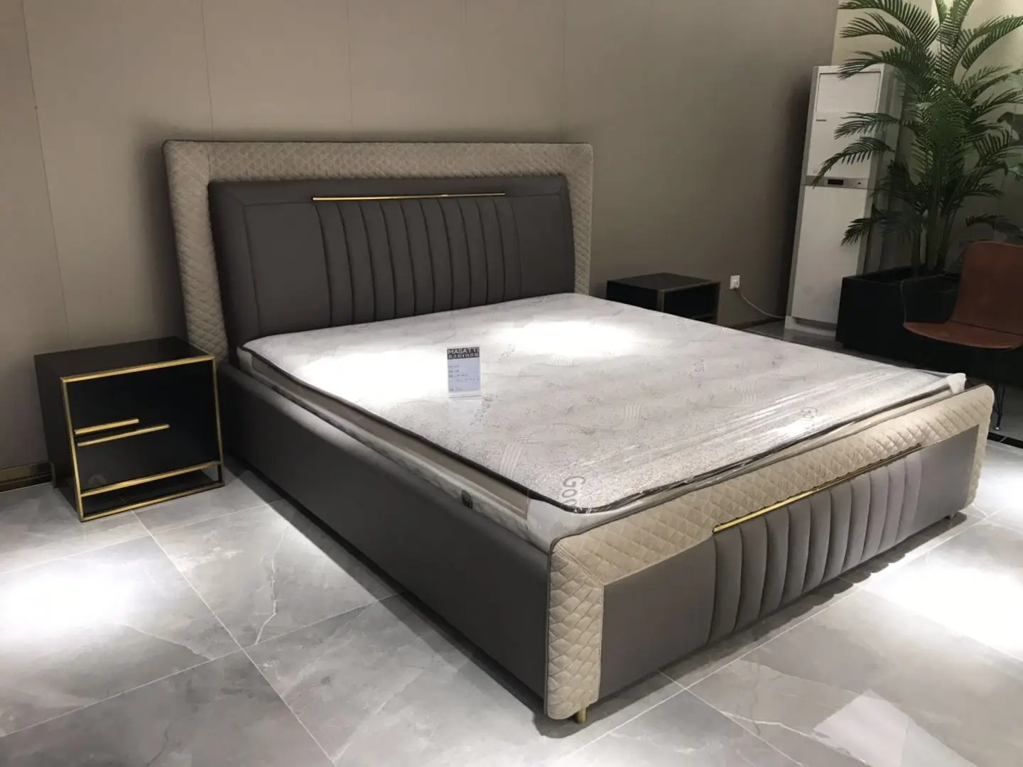 RAMA dymasy подлинное кожаное мягкое полотно Современная дизайнерская кровать bett, cama мода king/queen Размер мебель для спальни