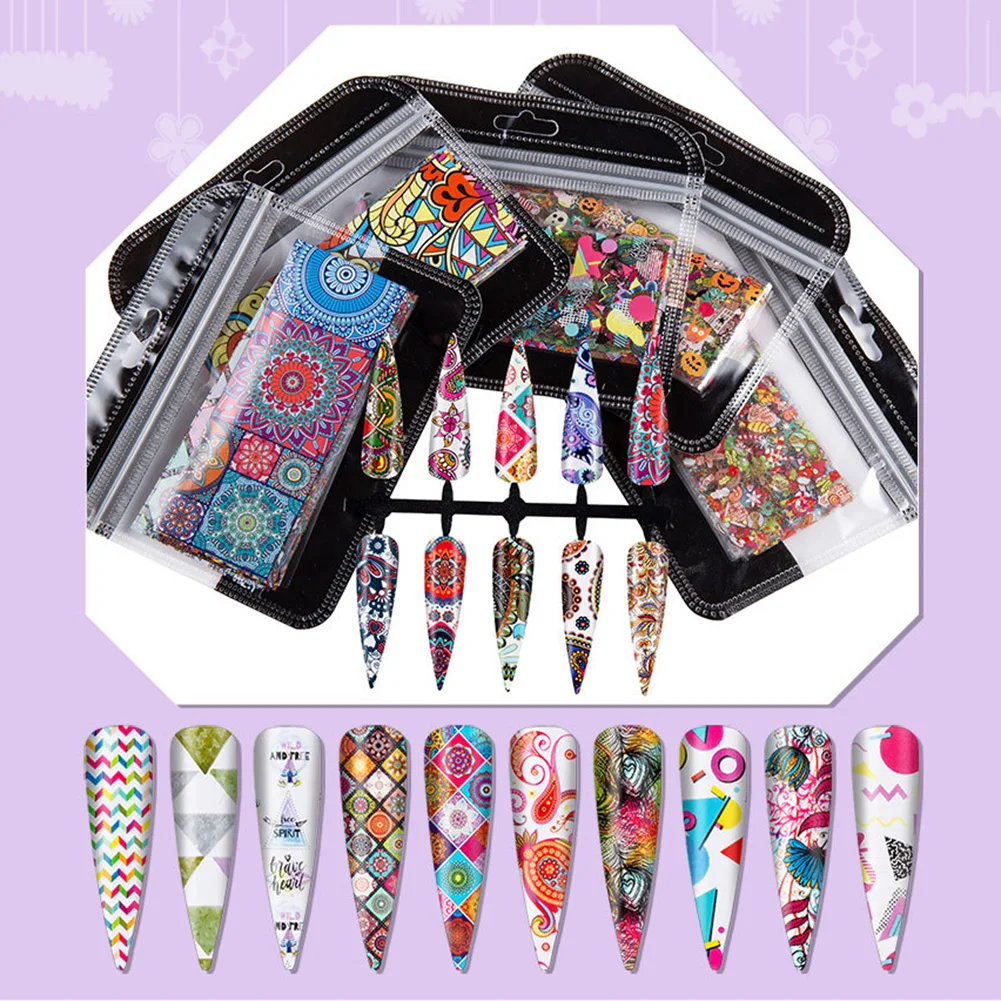 

5 patterns Halloween Nail Art Stickers Novel Cute Self Adhesive Nail Decals Nail Decoration DIY Decals for Home Salon Manicure