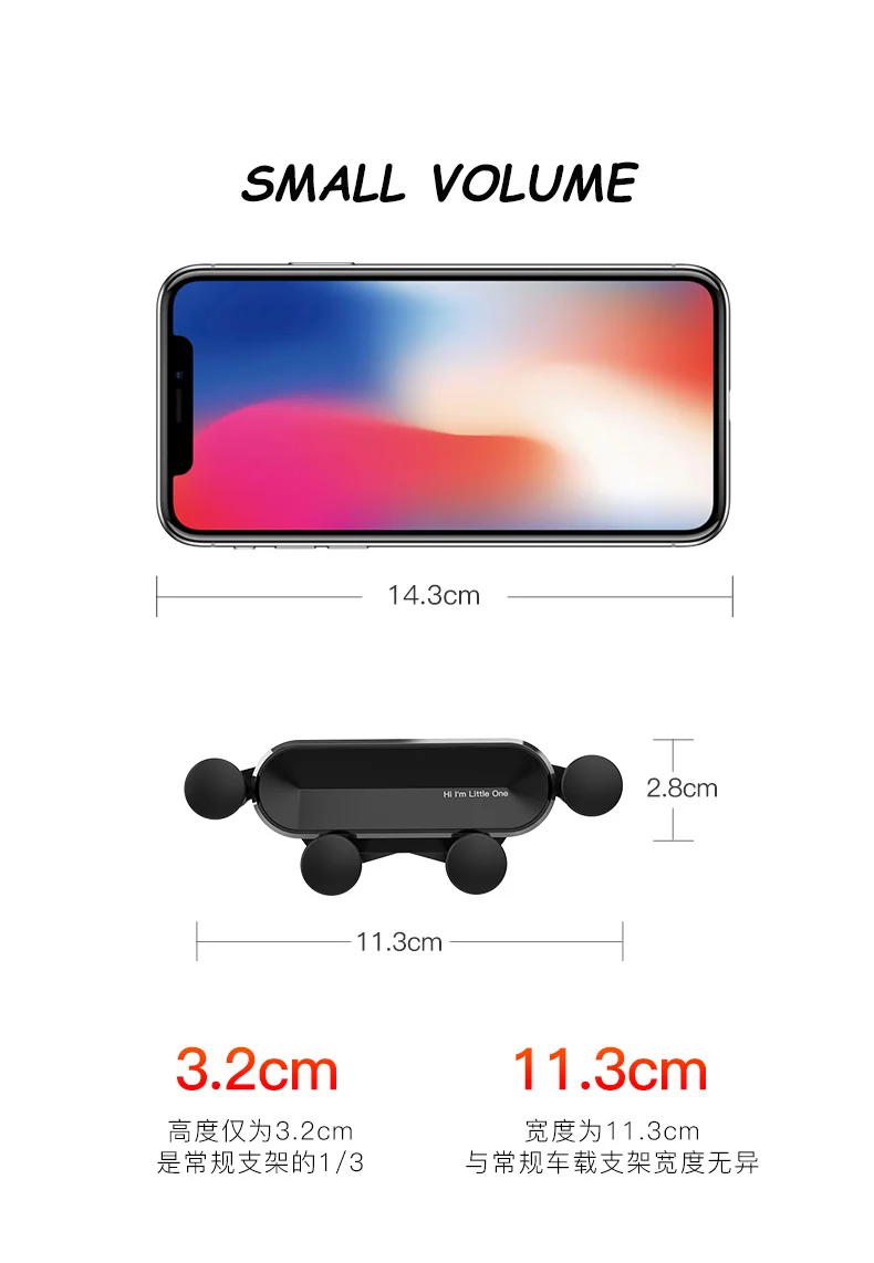 

PJ phone holder for car Gravity phone stand with diamond decorations Mobile cell air vent mount magnet GPS stand in car