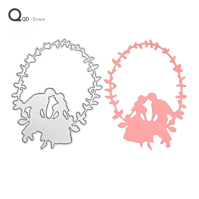 

Scrapbook Cutting Dies DIY Carbon Steel Children's Educational Embossing Valentine's Day Couple Metal Cutting Dies 2021 New Dies