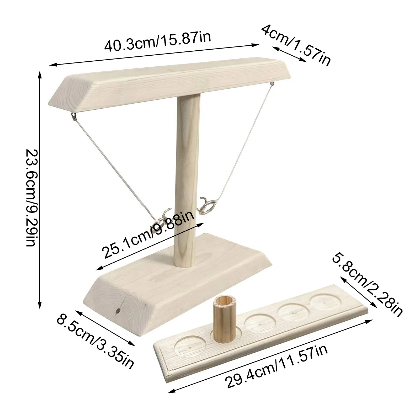 

Ring Toss Battle Game Wooden Ring Toss Hooks Fast-Paced Interactive Family Game Ring Toss with Shot Ladder Bundle Game