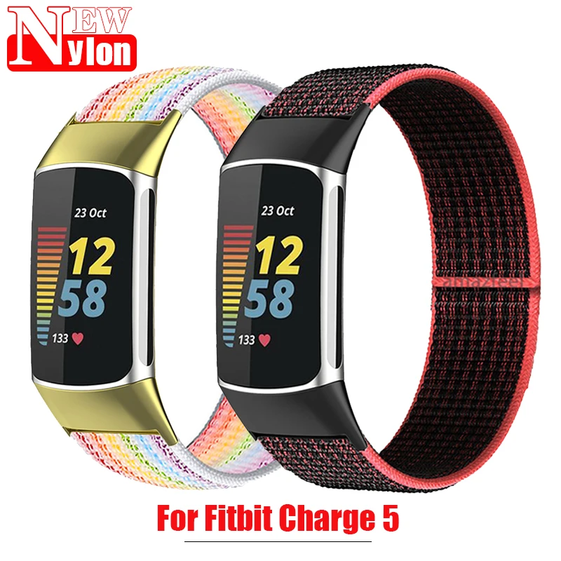 

Nylon Watch Strap For Fitbit Charge 5 Band Soft Breathable Sport Bracelet Loop Wristbands For fitbit Charge 5 Correa Accessories