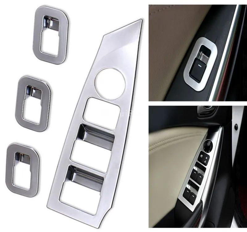 

4pcs ABS Chrome Door Handle Holder Window Lift Switch Cover Matt Interior Mouldings Trim For Mazda 6 M6 Atenza 2013 2014 2015