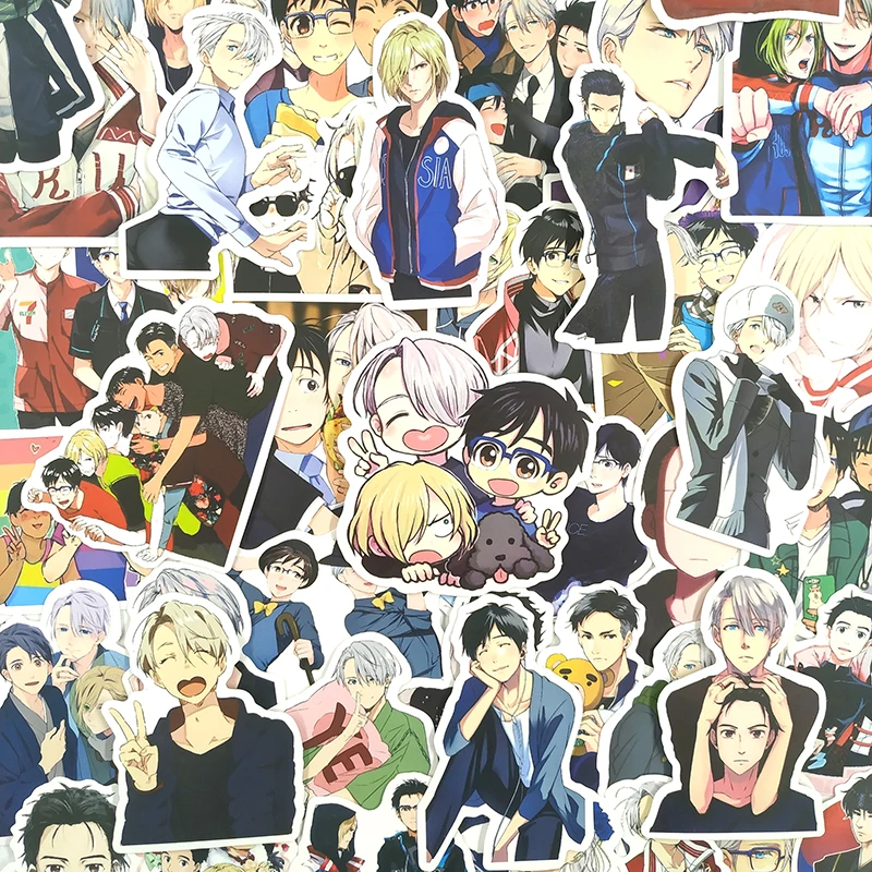 50 шт YURI! На льду граффити наклейки аниме наклейки для скейтборда элементы стайлинга для ноутбука и автомобиля багаж водонепроницаемые наклейки для подарка