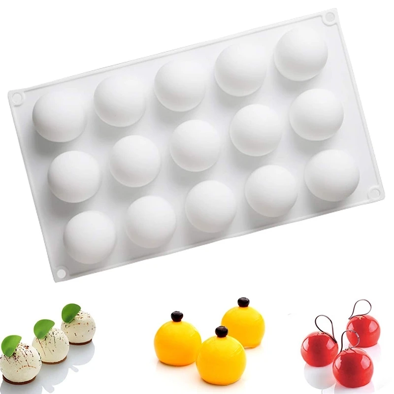 15 Cavity Round Ball Silicone Mold 3D Truffle Chocolates Baking Molds Mousse Cake Dessert Mould For Pastry Decoration Tools | Дом и сад