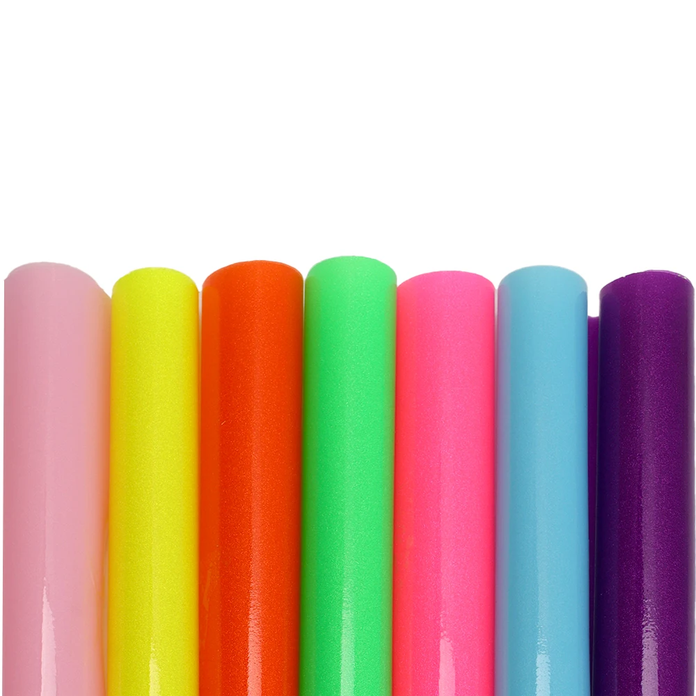 

Glitter 22*30cm A4 Size Synthetic Leather, Fluo Patent Smooth Leather, Faux PVC Leather fabric Vinyl for Bows