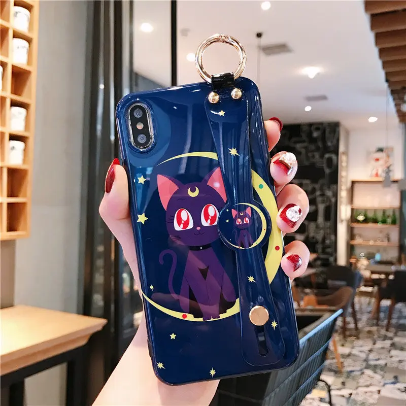 P30pro Сейлор Мун ремешок чехол мягкий чехол для мобильного телефона для huawei P30/P20 pro mate20 pro/3/4/5 V20 симпатичный держатель в виде ракушки+ платье на бретелях