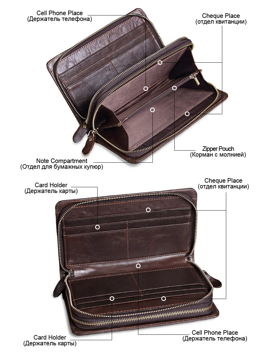 Beste Heren Lederen Portemonnee Vintage Portemonnee Vintage Multi Functionele Coin Pouch Grote Capaciteit Handtassen Met Kaarthouder