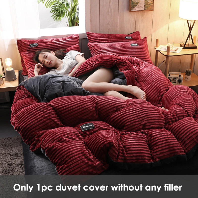 Зимний теплый пододеяльник из кораллового флиса 1 шт. покрывало не включает