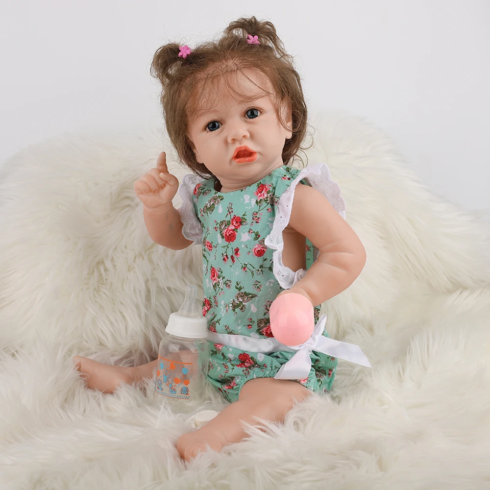 

23" baby doll girl reborn silicone dolls Reborn Baby Dolls Silicone Soft Kids Gift Best Playmates