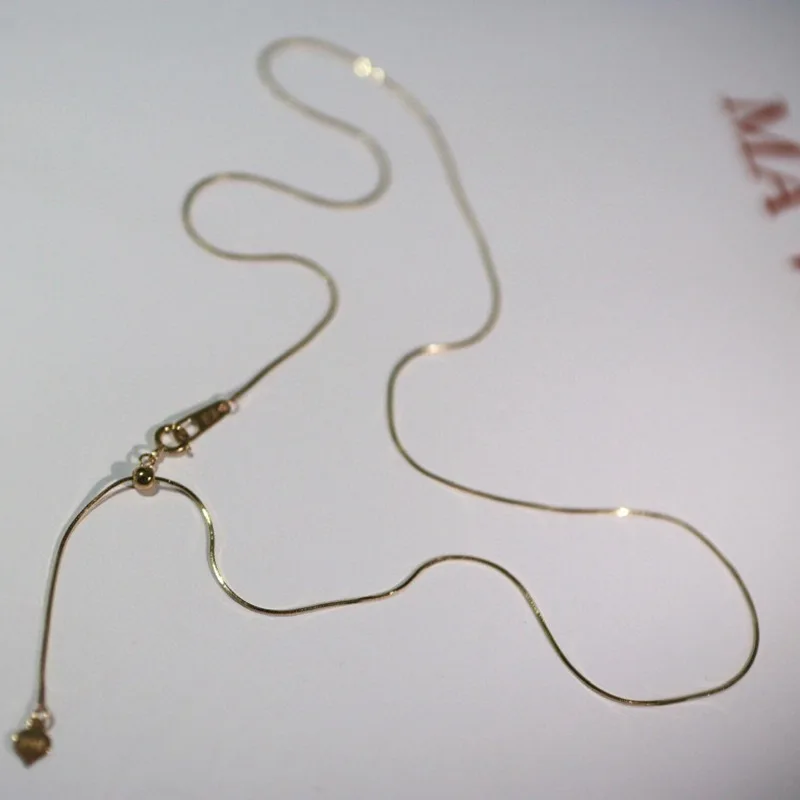 

UBESTNICE Pure 18K Gold Trendy Simple Fine Jewelry AU750 Slim Snake Chain Push-out Shining Star For Women Party Gift Necklaces