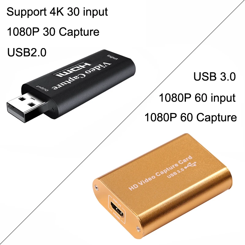 

USB 3.0 Video Capture Card Game Grabber HDMI To USB 2.0 Video Recording or Live Streaming for PS4 Switch DVD Camcorder HD Camera