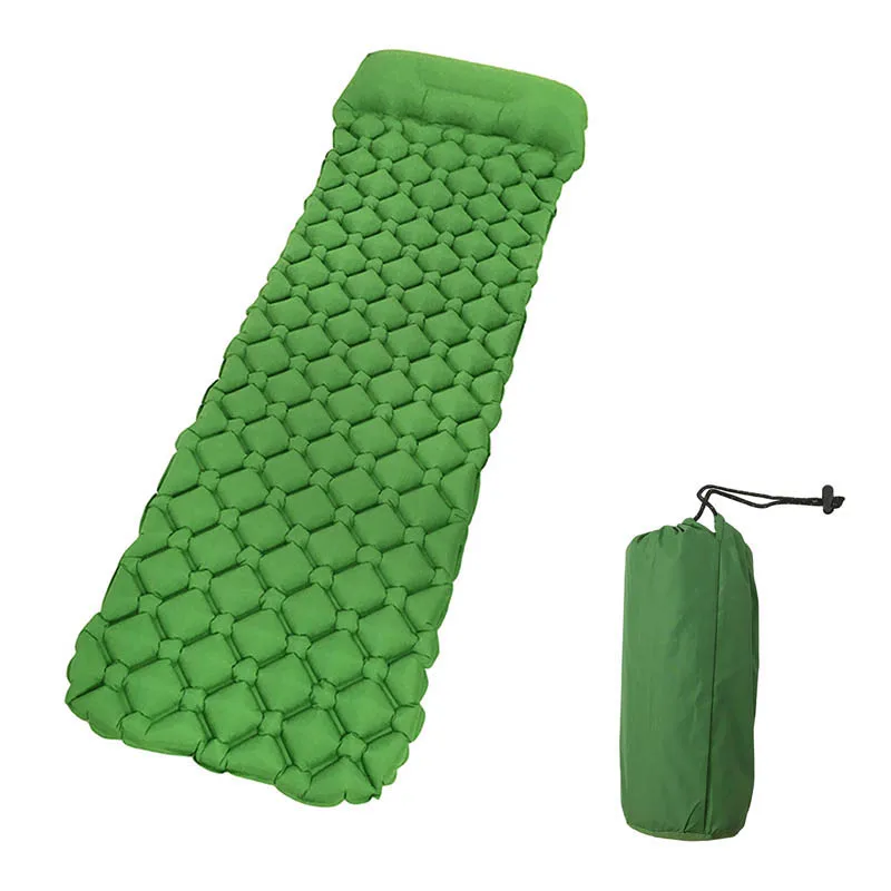 

Inflatable Sleeping Mat Ultralight Outdoor Camping Mat Moistureproof Air Mattress with Pillow Folding Sleeping Pad Hiking Blue