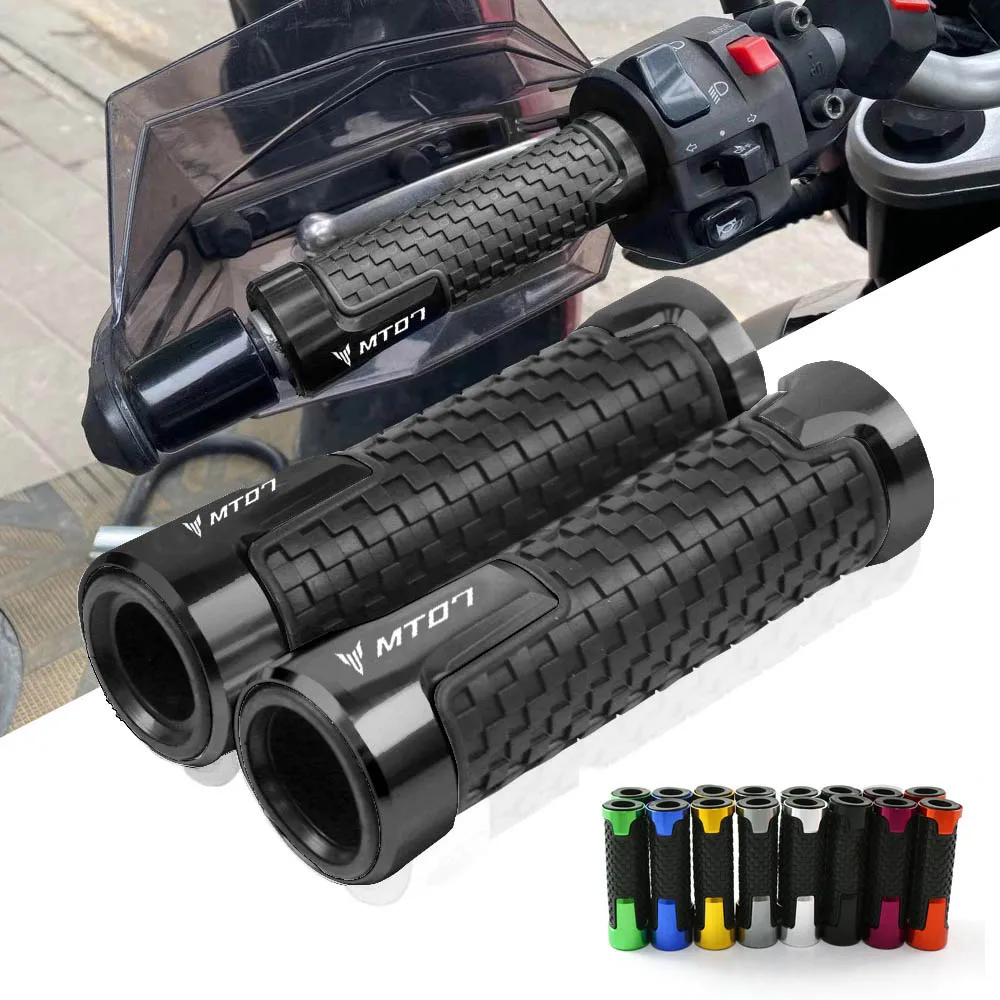 7/8 'དྷmm для Yamaha MT07 MT 07 FZ07 FZ 2015 2016 2017 2018 2019 Мотоцикл резиновая рукоятка бар