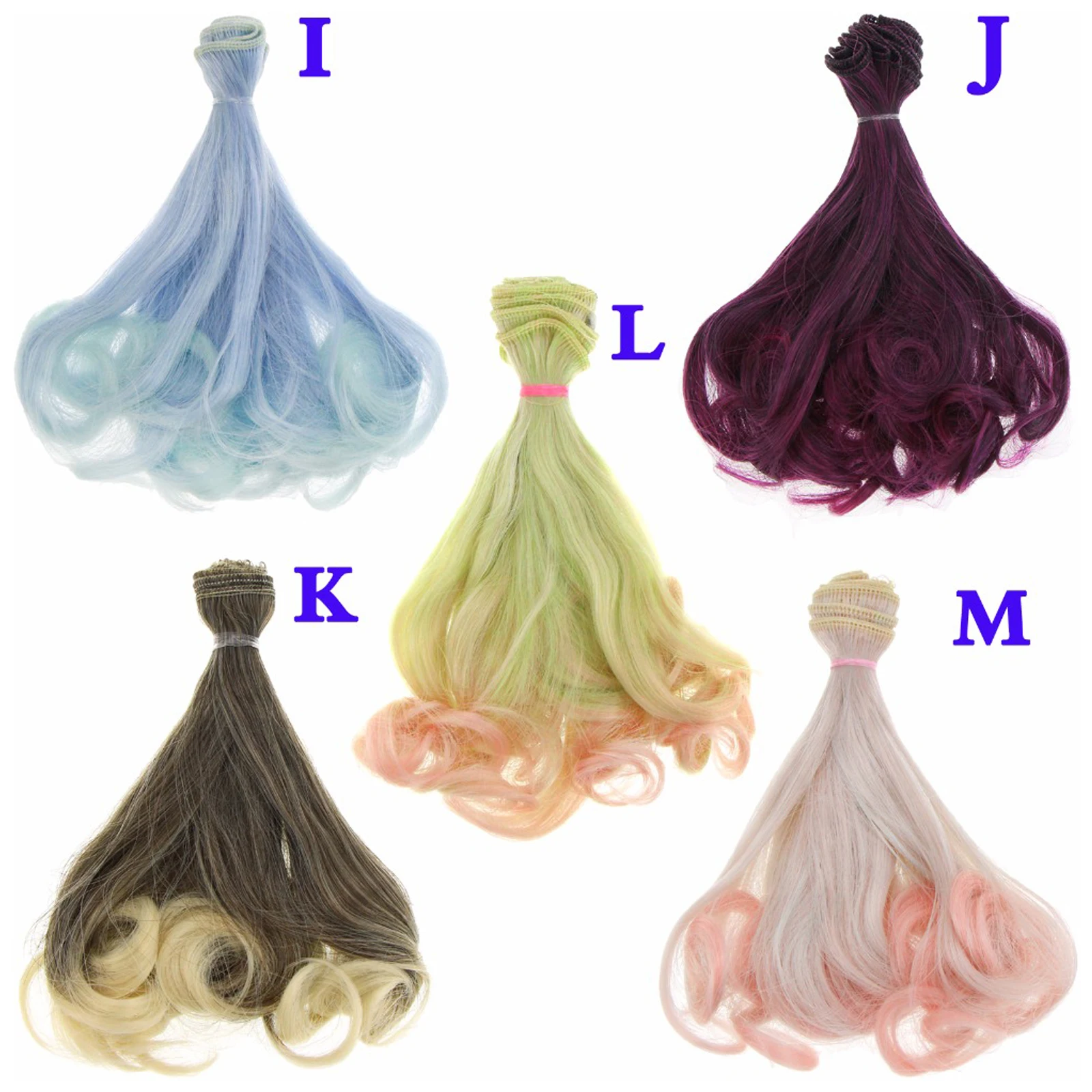 1 шт. DIY 15 см * 100 Температура волокна постепенное микс Цвет BJD кукла вьющиеся волосы