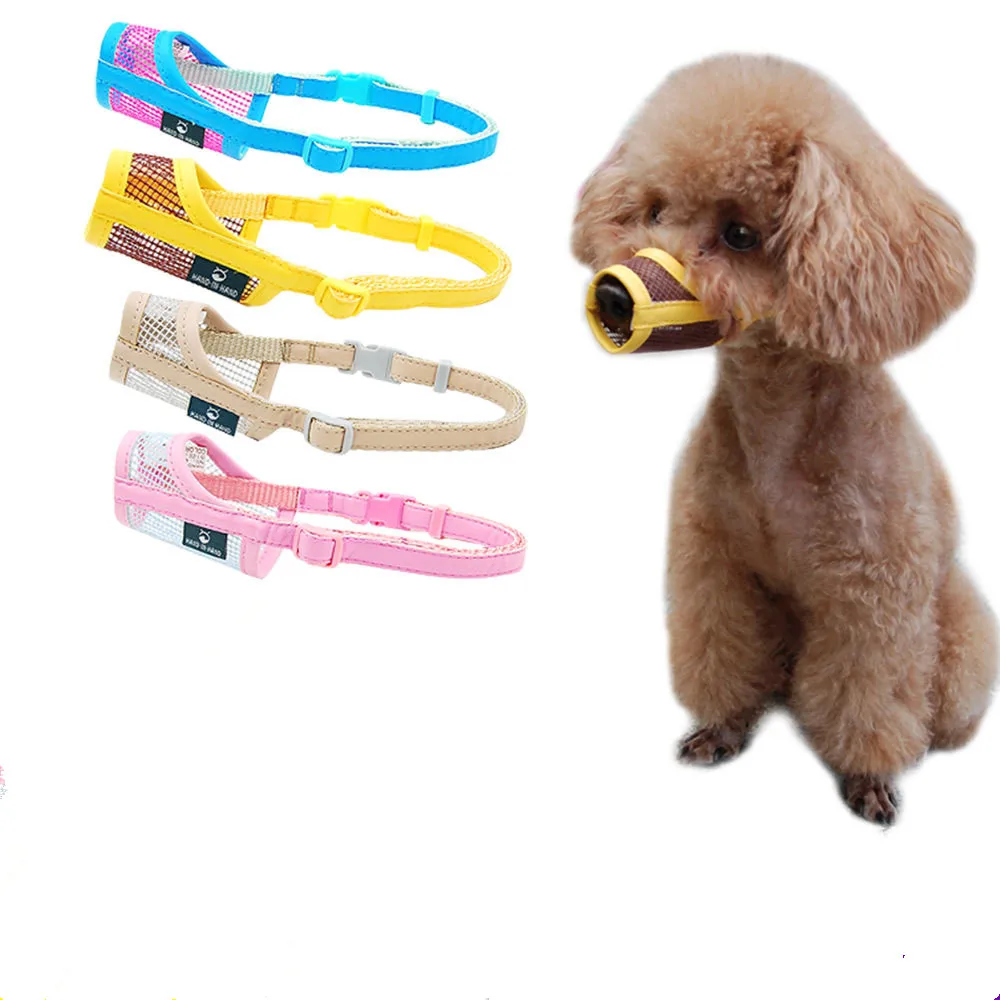 

Сетчатый намордник для собак, намордник против укусов для маленьких, средних и больших собак, долговечный портативный многофункциональный ...