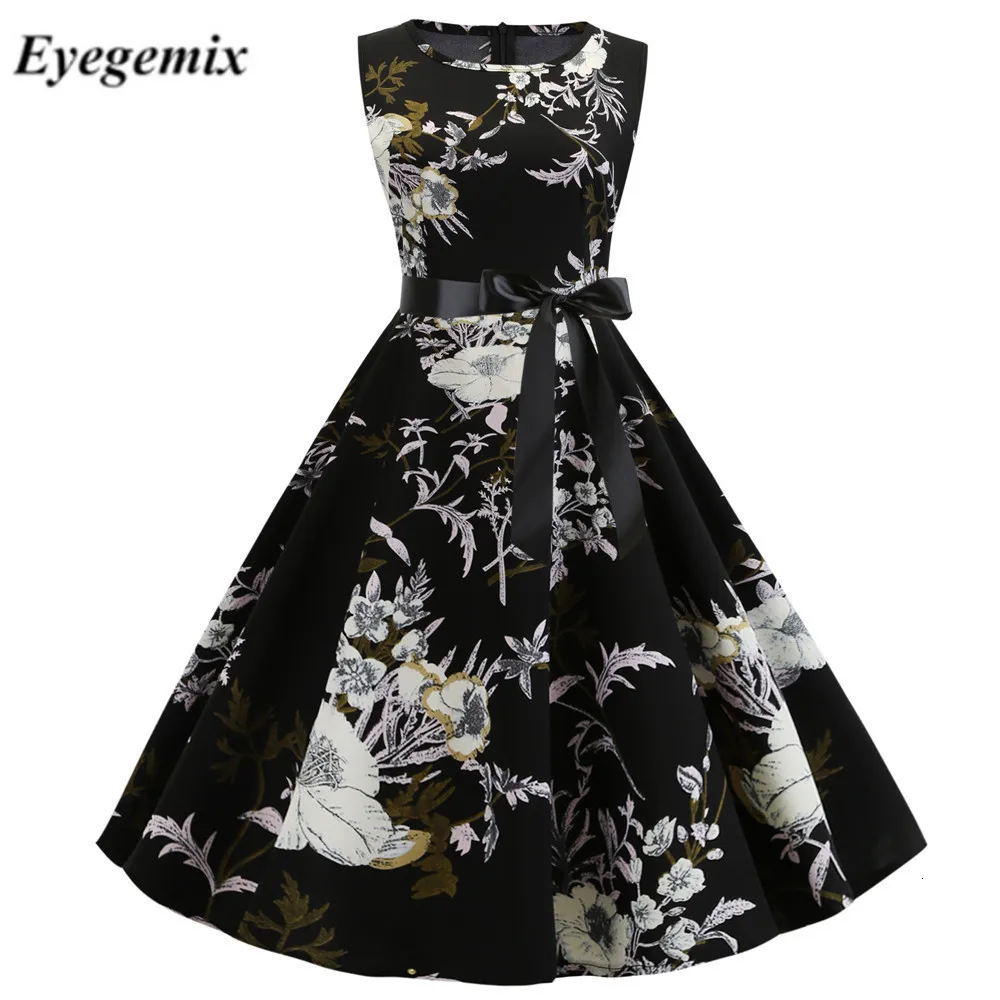2019 летние платья Для женщин Винтаж качели 50-х 60-х домохозяйки Повседневное