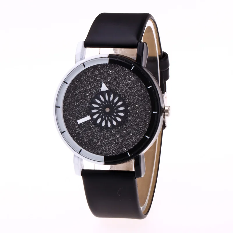 

Leather Strap Black And White Case Casual Watches Male And Female Students Creative Micro-Business Hot Watches