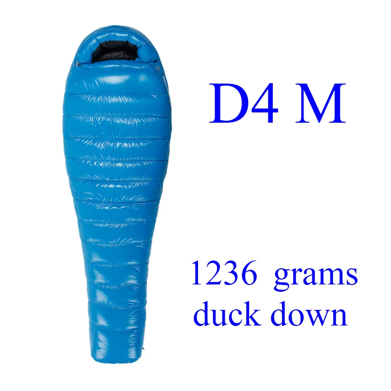 Aegismax D2/D3/D4/D5 открытый белый утиный пух Зимний Мумия спальный мешок UL серии - Цвет: D4 M Blue
